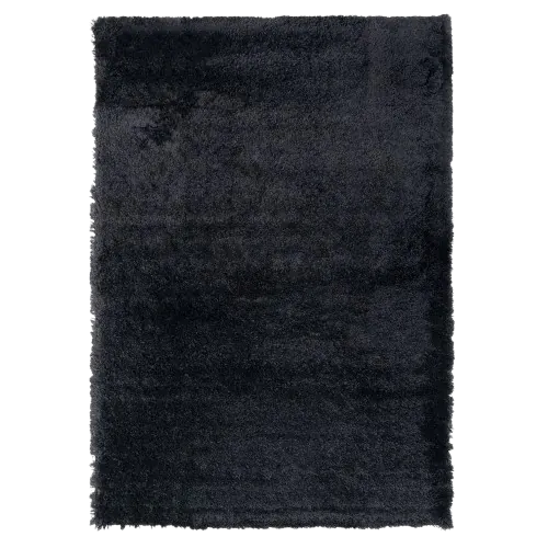 Charcoal grey shaggy rug.