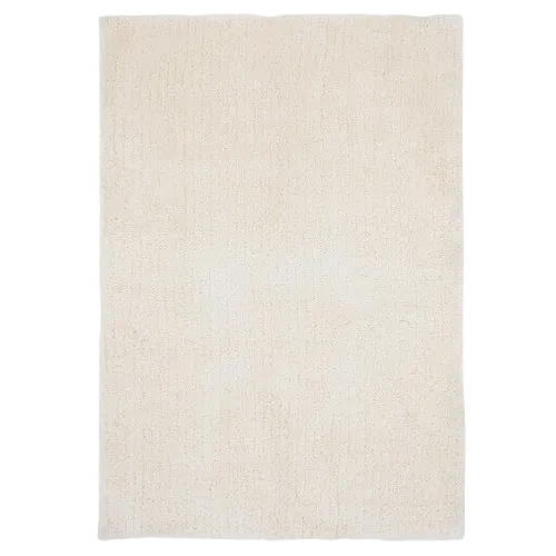 Cream shaggy rug.